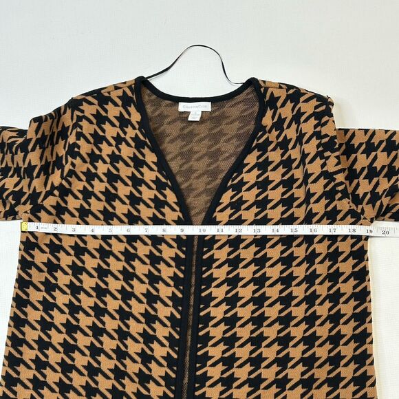 Charter Club Women’s Size Small Brown Black Houndstooth Open Duster Cardigan NEW - Picture 6 of 9